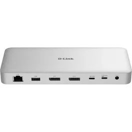 D-Link DUF-901/E Estación de Acoplamiento Docking USB4 9 en 1 con 40 Gbps, Ethernet 2.5 GbE, 100W PD, 3xUSB-A, 3xUSB-C, 2xDP, Blanco
